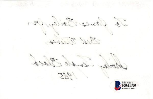 Shirley Temple Black Signed Index Card - Beckett COA