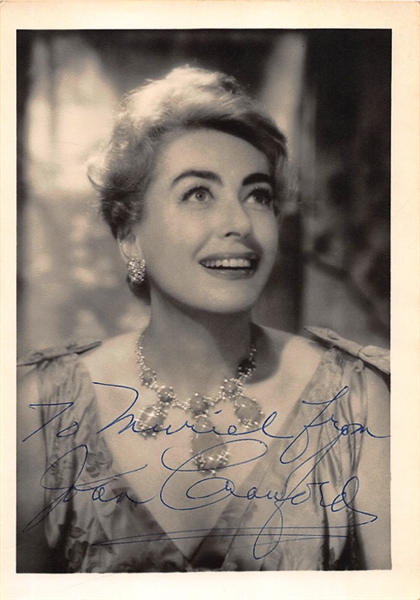 Joan Crawford Signed 5x7 Black & White Studio Photo - Beckett COA
