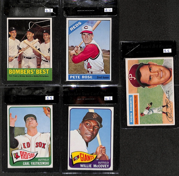 Lot Of 5 Topps BVG Graded Star Cards w. Bomber's Best
