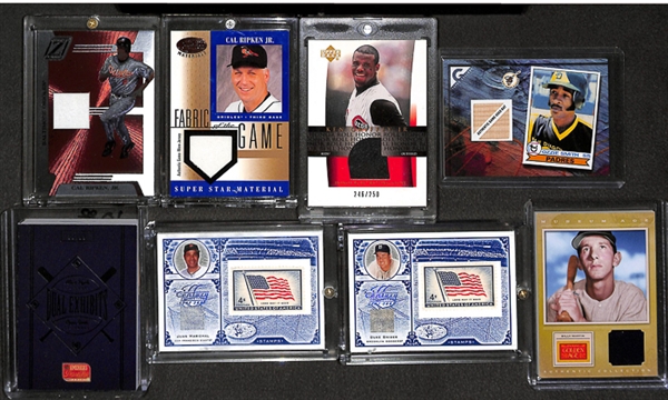 Lot Of 53 Baseball HOF & Stars Relic Cards w. Ripken & Griffey