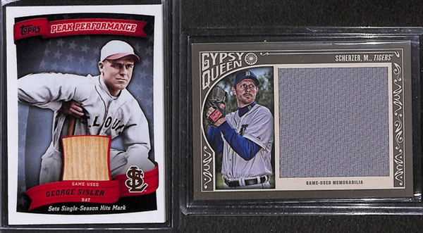 Lot Of 70 Baseball HOF & Stars Relic Cards w. George Sisler