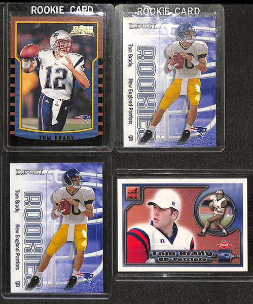 Lot Of 4 Tom Brady Rookie Cards w. 2000 Bowman