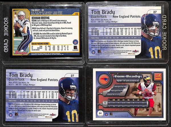 Lot Of 4 Tom Brady Rookie Cards w. 2000 Bowman