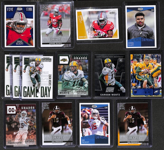 Lot Of 125 Football 2016 Rookie Cards w. Prescott & Elliott