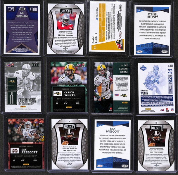 Lot Of 125 Football 2016 Rookie Cards w. Prescott & Elliott