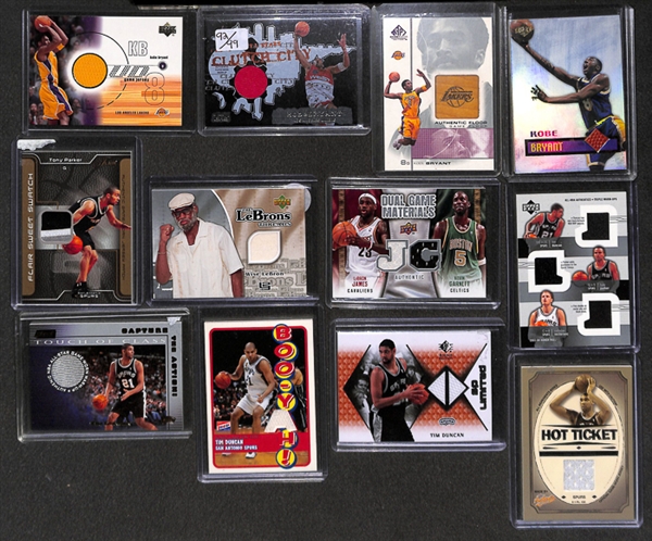 Lot Of 63 Basketball Relic Cards w. Kobe & LeBron