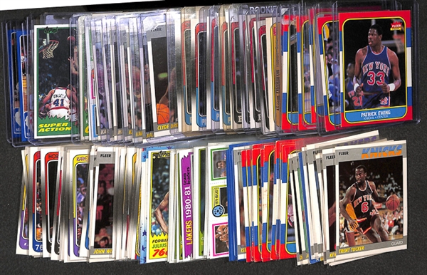 Lot Of 100 1980's Basketball Stars & Rookie Cards w. Pippen & Ewing