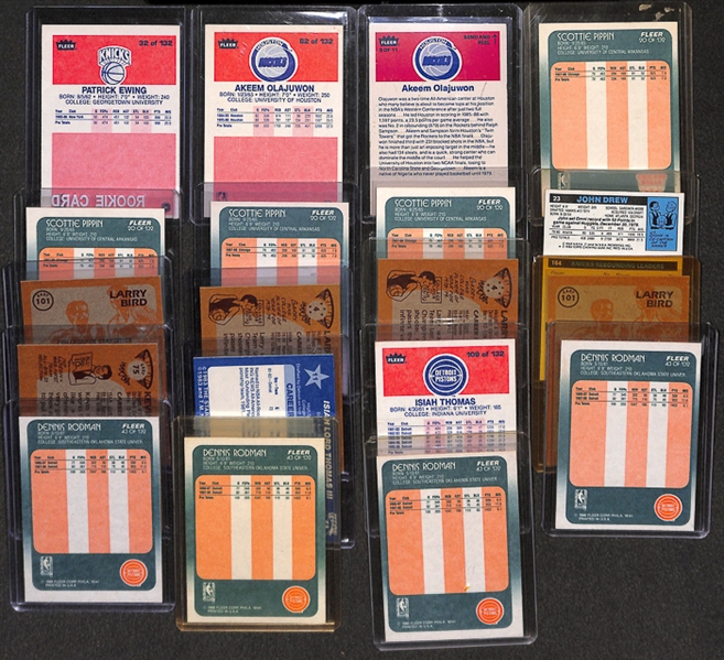 Lot Of 100 1980's Basketball Stars & Rookie Cards w. Pippen & Ewing