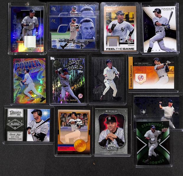 Lot Of 14 Derek Jeter Relic & Insert Cards