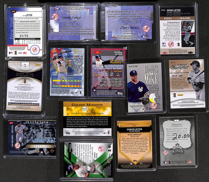 Lot Of 14 Derek Jeter Relic & Insert Cards