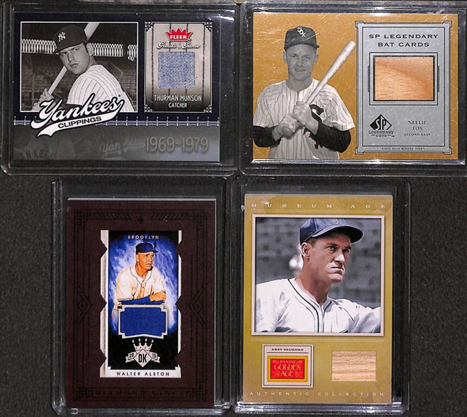 Lot Of 47 Baseball HOF & Stars Relic Cards w. Griffey Jr.