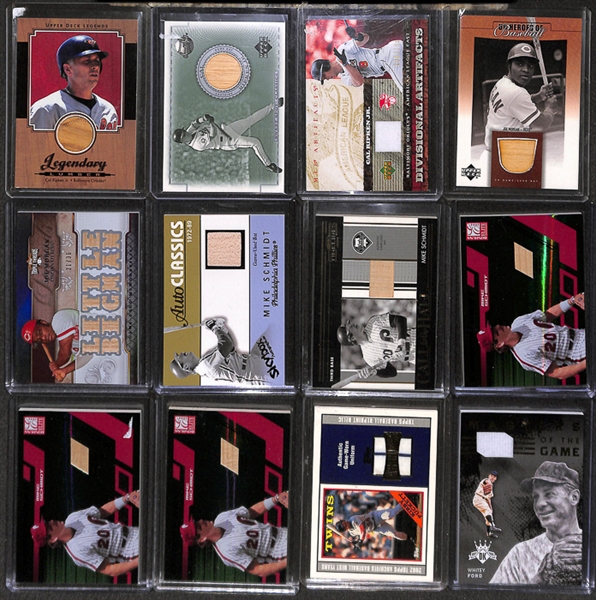 Lot Of 41 Baseball HOF & Relic Cards w. Morgan/Schmidt/ Ripken