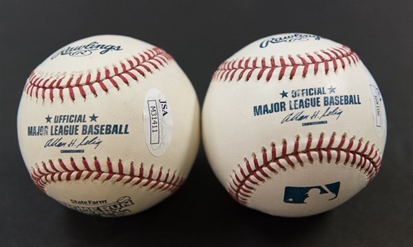 Lot Of 2 Ryan Howard Signed Baseballs - JSA