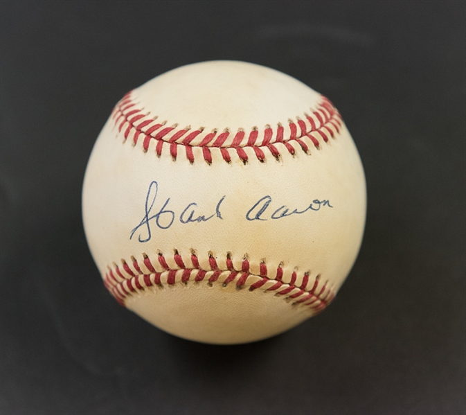 Hank Aaron Signed Official National League Baseball - JSA