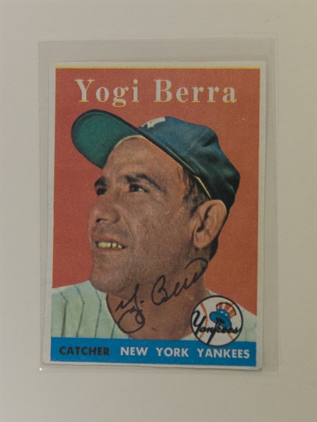 Yogi Berra Signed Sports Illustrated & Paper Card - JSA