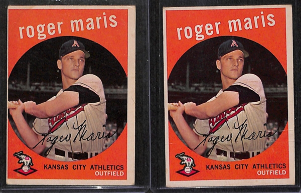 Lot Of 2 1959 Topps #202 Roger Maris Cards