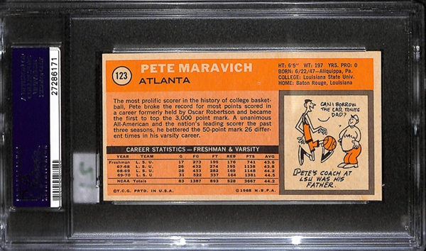 1970 Topps Pete Maravich Rookie #123 PSA 7 NM