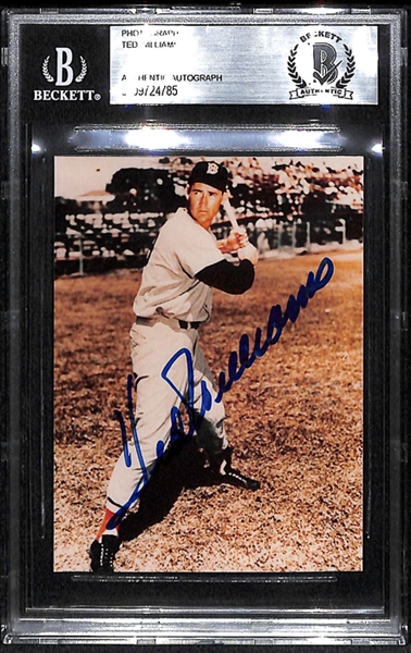 Lot Detail - Ted Williams Signed Color Photo - Autograph in Blue Sharpie -  Beckett Authentic