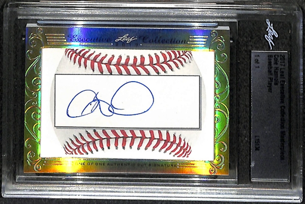 2017 Leaf Executive Collection Masterpiece 1/1 Cole Hamels Cut Autograph Card