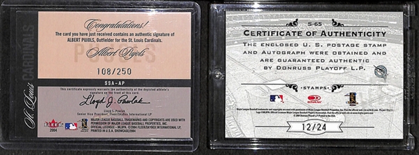Albert Pujols & Miguel Cabrera Autograph Cards