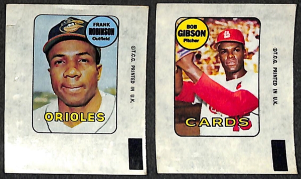 Lot of (28) 1969 Topps Decals w. Aaron, Killebrew, F. Robinson