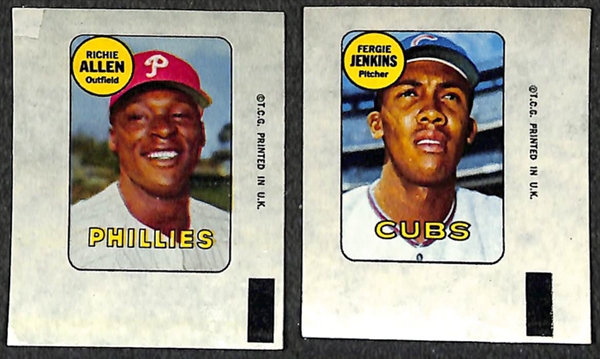 Lot of (28) 1969 Topps Decals w. Aaron, Killebrew, F. Robinson