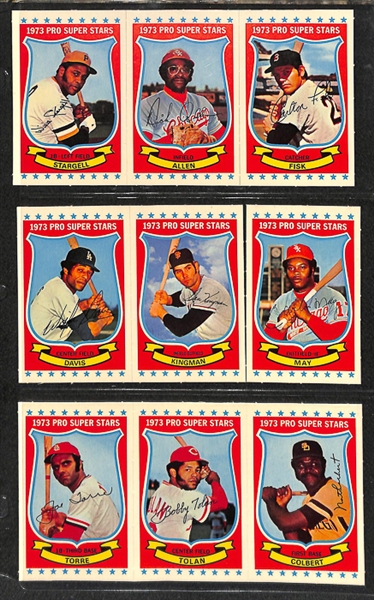 1973 Kellogg's Pro Super Stars Baseball Near Partial Set (38 cards) - many cards still connected!