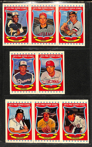 1973 Kellogg's Pro Super Stars Baseball Near Partial Set (38 cards) - many cards still connected!
