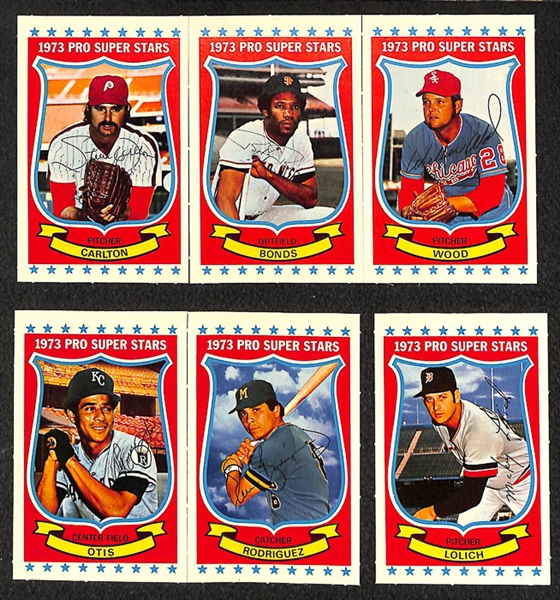 1973 Kellogg's Pro Super Stars Baseball Near Partial Set (38 cards) - many cards still connected!