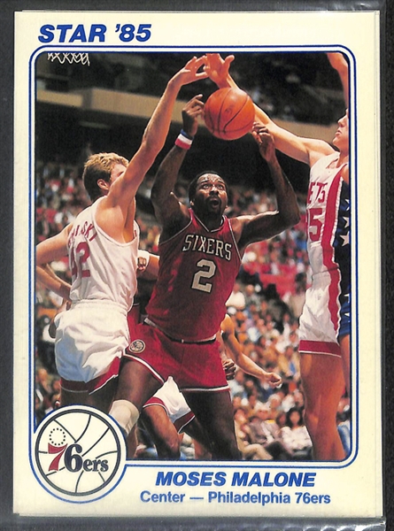1984-85 Blue and 1985-86 White 76ers 5x7 Team Sealed Sets (w/ Barkley, Erving, Malone)