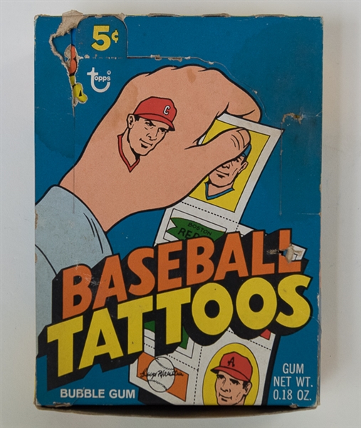 1971 Topps Baseball Tattoos Sealed Wax Box - 45 of 48 Packs with Original Box