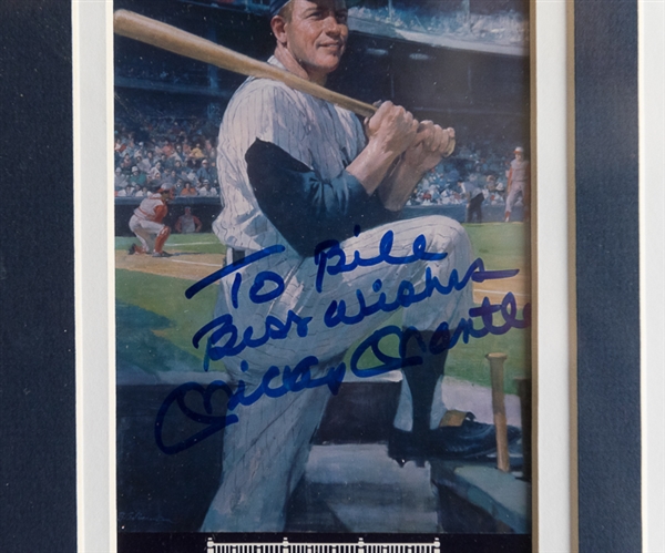 Mickey Mantle Autographed Matted/Framed Display (19x24 Frame)