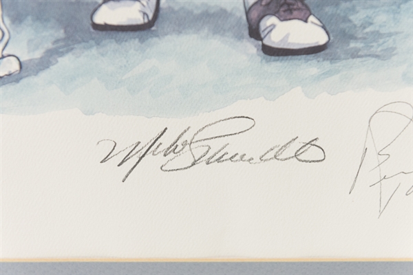 Philadelphia Inquirer Pro Celebrity Mike Schmidt Challenge Lithograph - #39 of 250 - Signed by 4 Philly Greats & the Artist