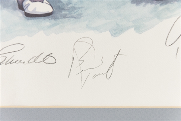 Philadelphia Inquirer Pro Celebrity Mike Schmidt Challenge Lithograph - #39 of 250 - Signed by 4 Philly Greats & the Artist