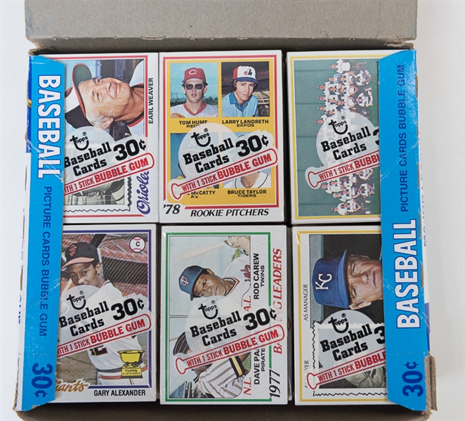 1978 Topps Unopened Baseball Cello Box w. 24 Cello Packs - BBCE
