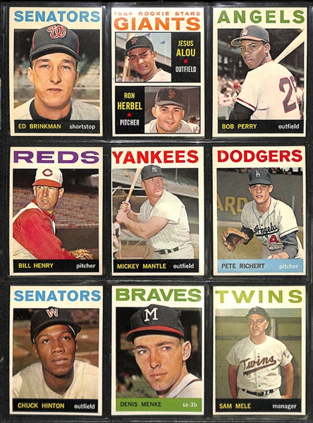 1964 Topps Baseball Complete Set w.  BVG Clemente 5.5 & BVG Rose 5.0