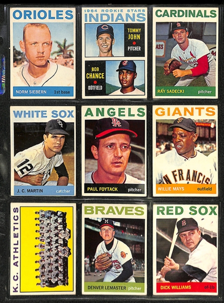 1964 Topps Baseball Complete Set w.  BVG Clemente 5.5 & BVG Rose 5.0