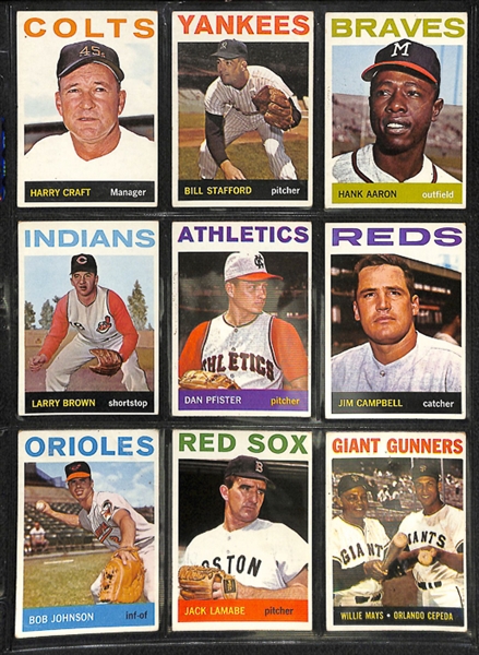 1964 Topps Baseball Complete Set w.  BVG Clemente 5.5 & BVG Rose 5.0