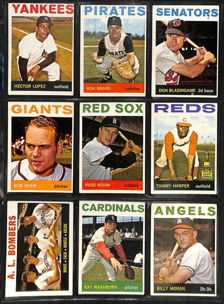 1964 Topps Baseball Complete Set w.  BVG Clemente 5.5 & BVG Rose 5.0