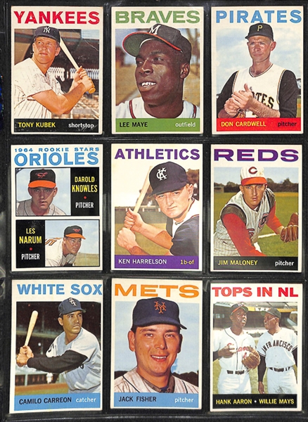 1964 Topps Baseball Complete Set w.  BVG Clemente 5.5 & BVG Rose 5.0