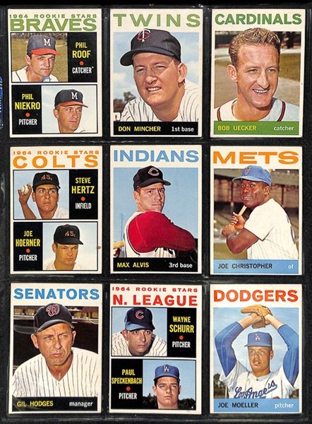 1964 Topps Baseball Complete Set w.  BVG Clemente 5.5 & BVG Rose 5.0