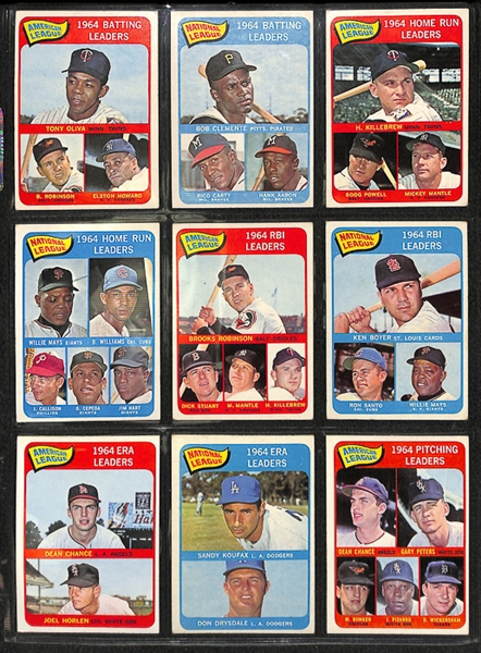 1965 Topps Baseball Complete Set w. BVG Mantle 5.0, BVG Aaron 5.0, & BVG Rose 4.5