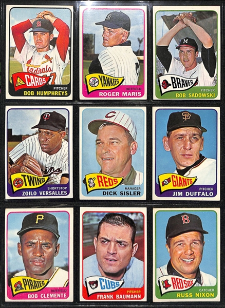 1965 Topps Baseball Complete Set w. BVG Mantle 5.0, BVG Aaron 5.0, & BVG Rose 4.5