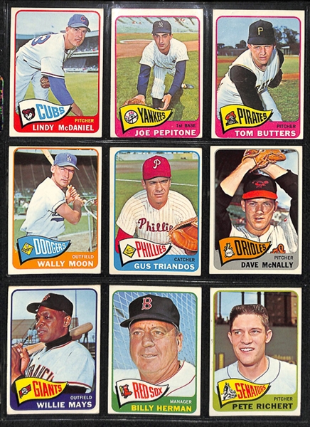 1965 Topps Baseball Complete Set w. BVG Mantle 5.0, BVG Aaron 5.0, & BVG Rose 4.5
