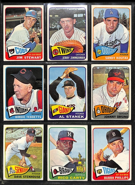 1965 Topps Baseball Complete Set w. BVG Mantle 5.0, BVG Aaron 5.0, & BVG Rose 4.5