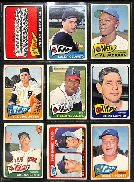 1965 Topps Baseball Complete Set w. BVG Mantle 5.0, BVG Aaron 5.0, & BVG Rose 4.5