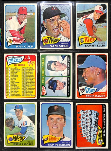 1965 Topps Baseball Complete Set w. BVG Mantle 5.0, BVG Aaron 5.0, & BVG Rose 4.5