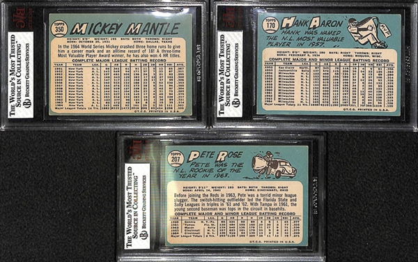 1965 Topps Baseball Complete Set w. BVG Mantle 5.0, BVG Aaron 5.0, & BVG Rose 4.5
