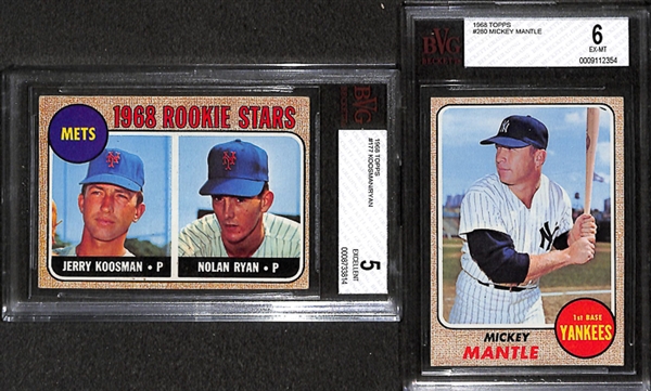  1968 Topps Baseball Complete Set w. BVG Mantle 6.0 & BVG Ryan 5.0