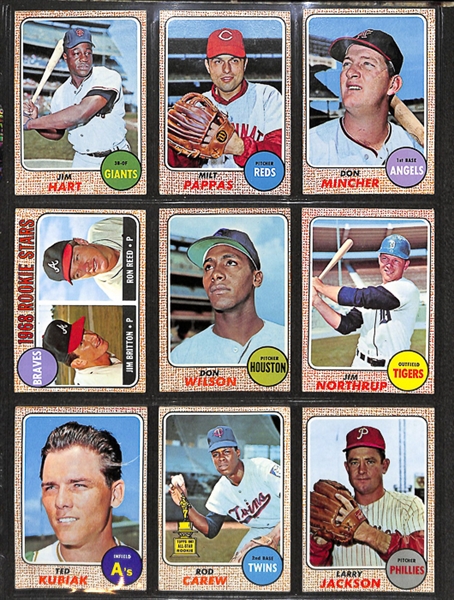  1968 Topps Baseball Complete Set w. BVG Mantle 6.0 & BVG Ryan 5.0